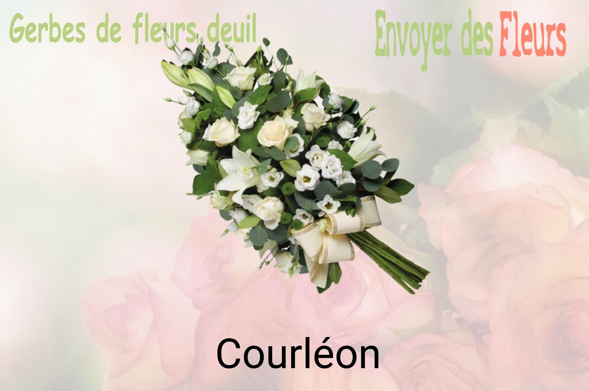 Gerbe de fleurs de deuil livrée à Courléon